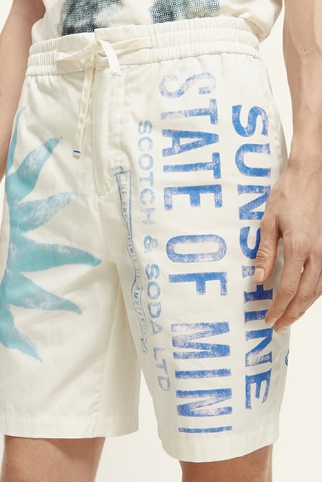 FAVE - PRINTED ORGANIC COTTON/ KAPOK BLEND BERMUDA SHORT STA 7