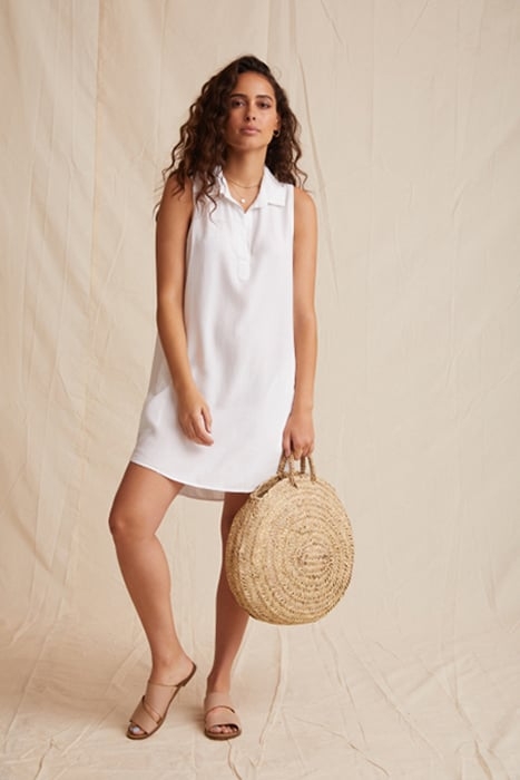 SLEEVELESS A-LINE DRESS WHITE 1