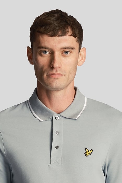 TIPPED POLO SHIRT SLATE BLUE / WHITE 5