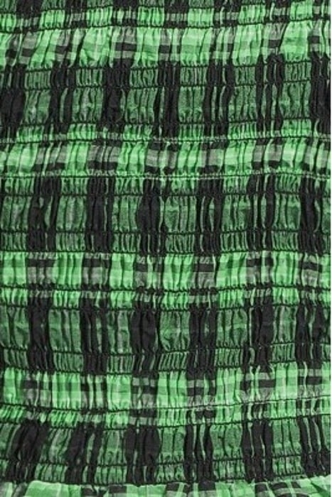 SEERSUCKER CHECK U-NECK MAXI SMOCK DRESS PEAPOD 5