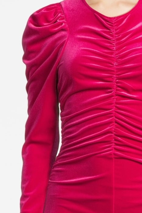 VELVET JERSEY GATHERED LONG DRESS LOVE POTION 4