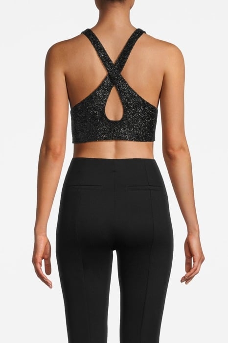 SPARKLE CROPPED TOP BLACK 2