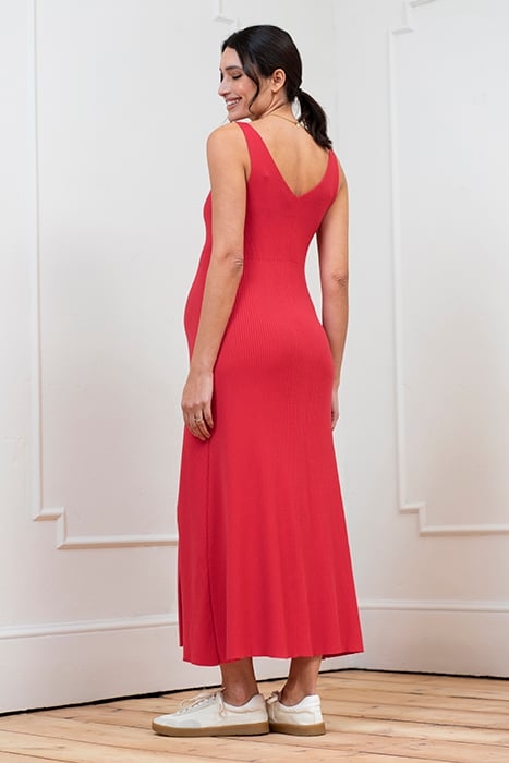 MATERNITY FIT & FLARE DRESS PINK 2