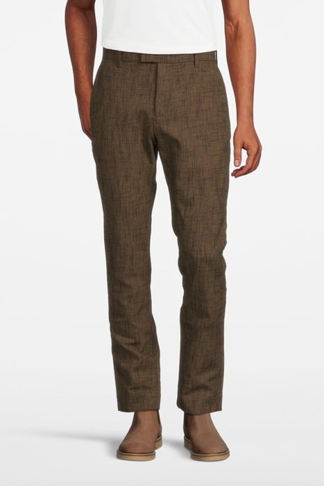 SLIM FIT PANTS WITH WELT HIP POCKET AND NUTMEG 1