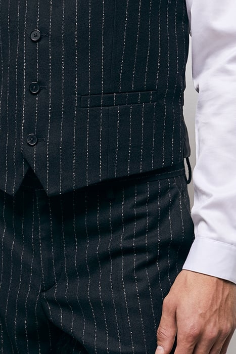 GILET COSTUME RAYURES BLACK WHITE 6