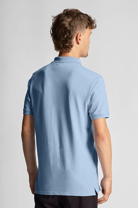 CO-ORDINATE PRINT PLAIN POLO SHIRT LIGHT BLUE 2