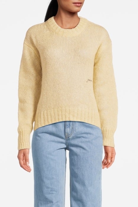 MOHAIR O-NECK PULLOVER PALE KHAKI 1