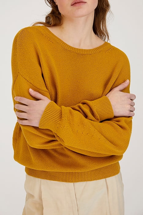 RELAXED COTTON SWEATER TUMERIC 1