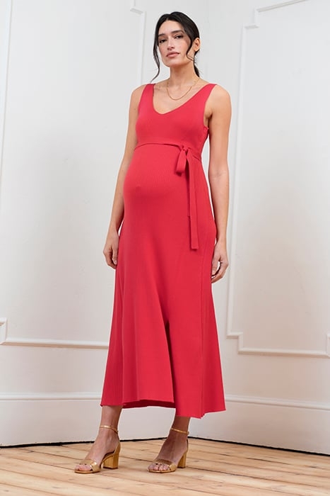 MATERNITY FIT & FLARE DRESS PINK 5