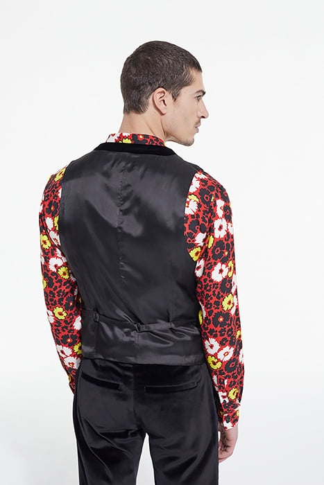 GILET COSTUME VELOURS LISSE BLACK 2