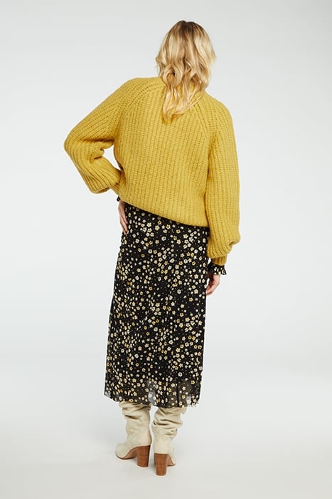 JESSY MIDI SKIRT BLACK/DIJON YELLOW 2