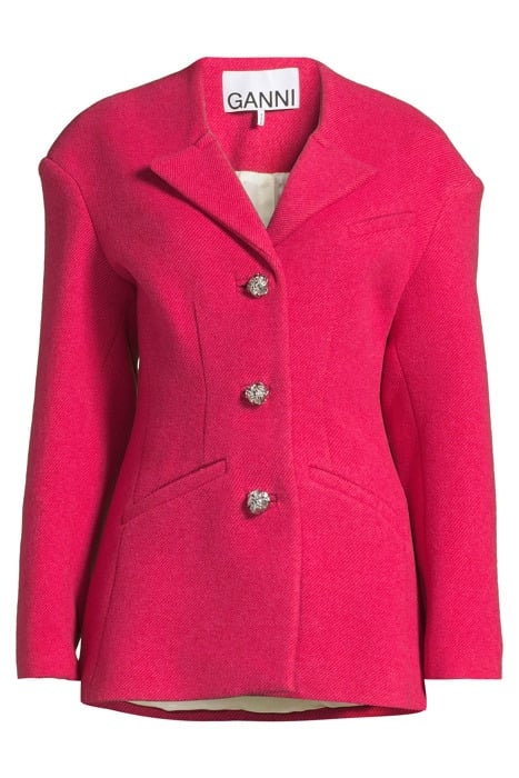 TWILL WOOL SUITING FITTED BLAZER FIERY RED 3