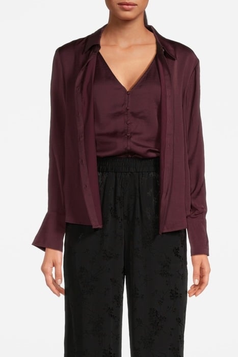 SHIRT WITH SPLIT BARREL CUFF BURGUNDY 1