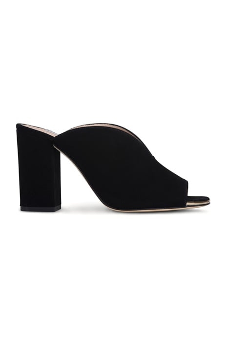 CARMELA BLOCK HEELED MULE BLACK 1