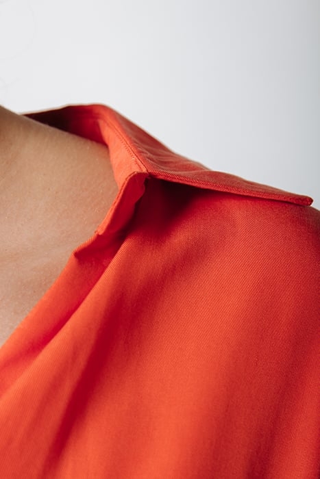 HETTE UNI WRAP MINI DRESS BRIGHT ORANGE 6