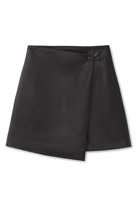 FAUX LEATHER SKIRT BLACK 1