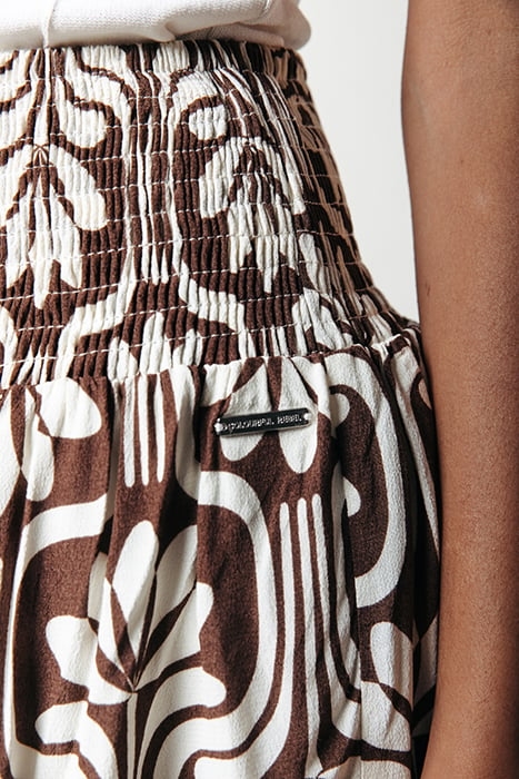 DAPHNE RETRO FLOWER TWO LAYER MINI SKIRT BROWN 3