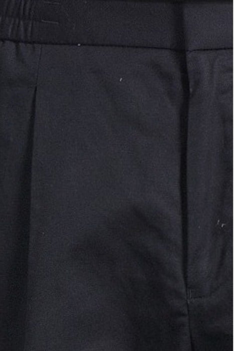 SLIM FIT COTTON-LINEN TROUSERS IN NAVY - OUTLET PRICE 5