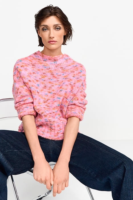 V-NECK NEPS PULLOVER FRENCH PINK 4