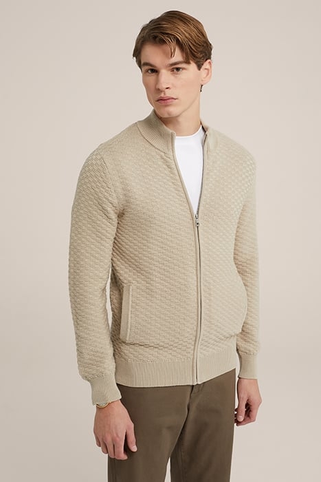 CARDIGAN WITH ZIPPER BEIGE 1