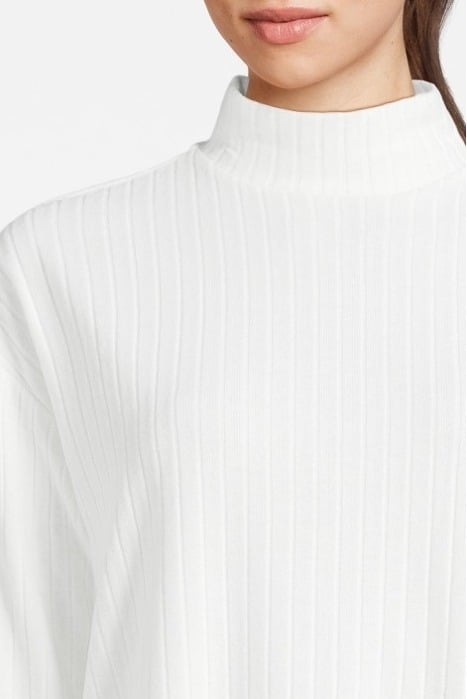 CALLIE HIGH NECK RIB SWEATER WHITE - OUTLET PRICE 4