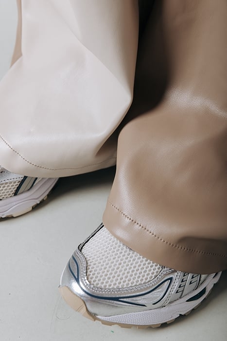 ISMAY WIDE LEG FAUX LEATHER PANTS OFF WHITE 8