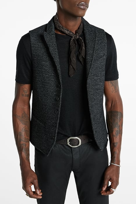 SLIM FIT PEAK LAPEL VEST STEEL GREY 1