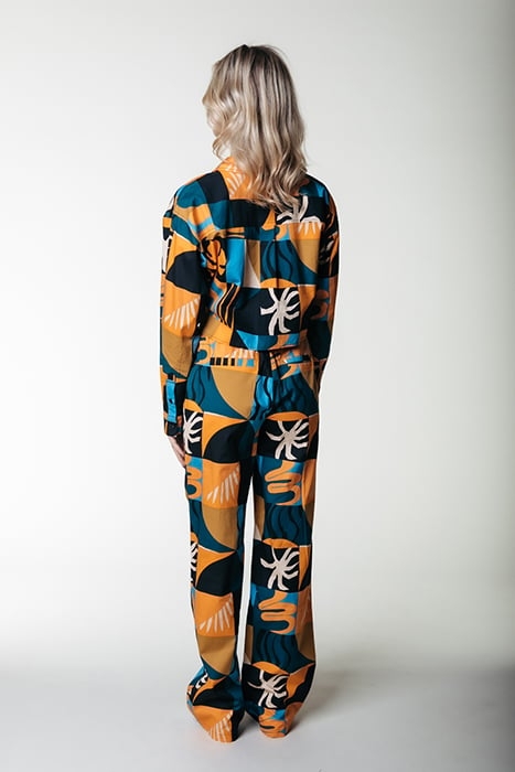 MELODY BIG SCENERY STRAIGHT PANTS TANGERINE 2