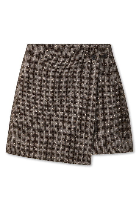 SEQUIN HERRINGBONE SKIRT BLACK W/ GOLD 3