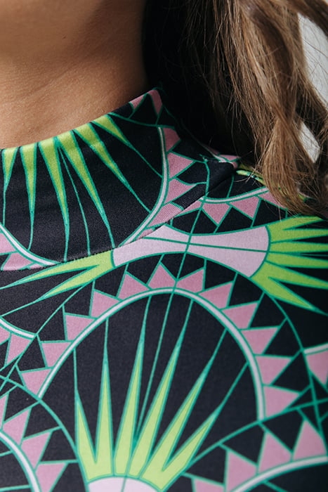 NEYO GRAPHIC PEACHED TURTLENECK TOP BRIGHT GREEN 3