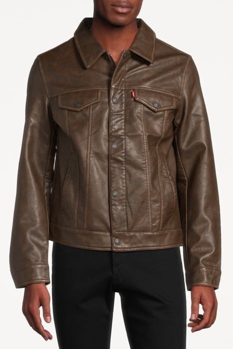 LSE LEATHER & BIKER JACKET BROWN 1