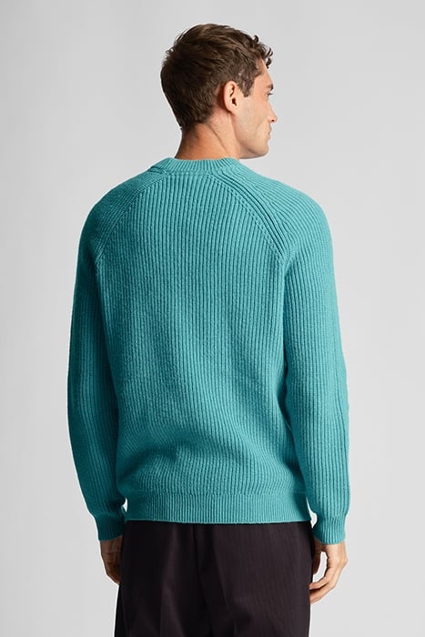 SHAKER STITCH MOCK NECK JUMPER ALPINE SKY 2