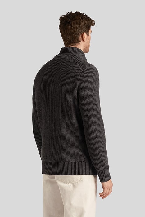 RIBBED QUARTER ZIP JUMPER CHARCOAL MARL 2