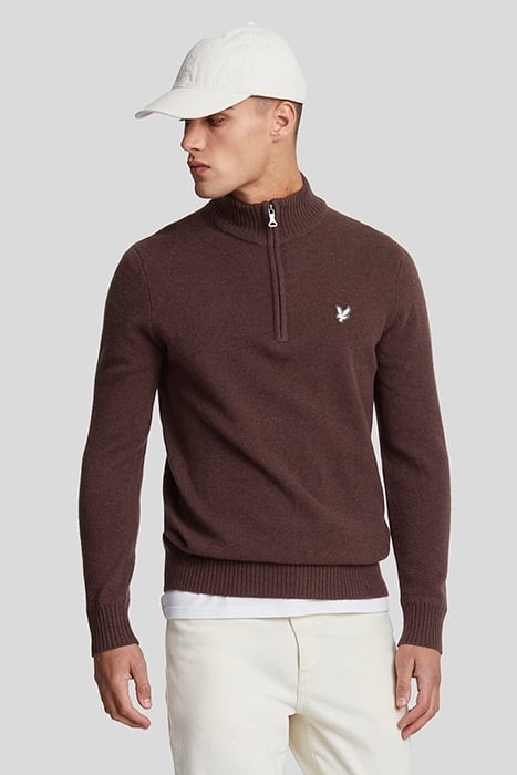 LAMBSWOOL QUARTER ZIP JUMPER RUBBER RED 1