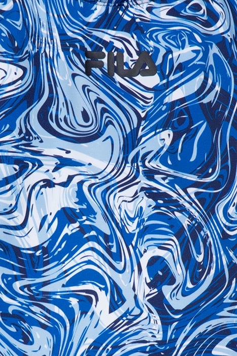 SAKI AOP RACER BACK SWIMSUIT BLUE ACRYLIC AOP 3