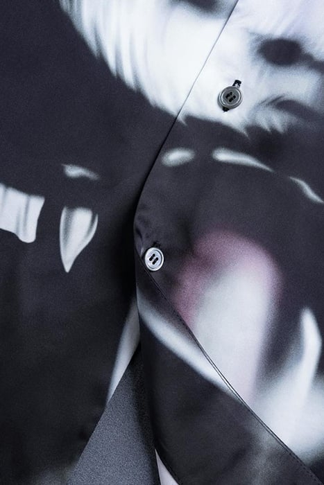 GERRIT JACOB – SATIN PRINTED SHIRT NAVY/LILAC 4