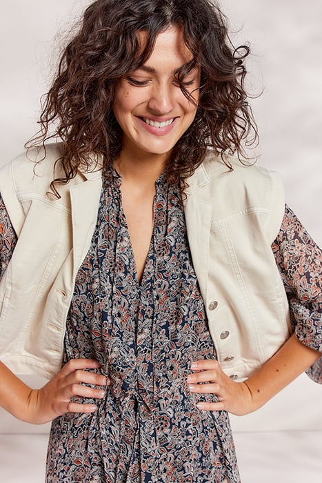 DENIM GILET COMFI COTTON TWILL IVORY 3