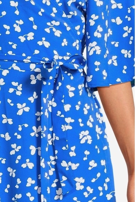 BONITA WRAP ANGEL DRESS LONG BRIGHT BLUE/WHITE 4