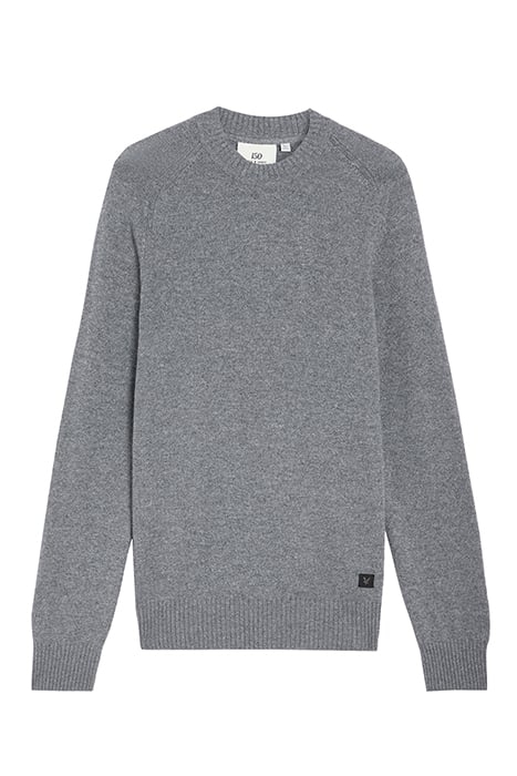SADDLE SLEEVE CREW NECK JUMPER GREY HEATHER 3