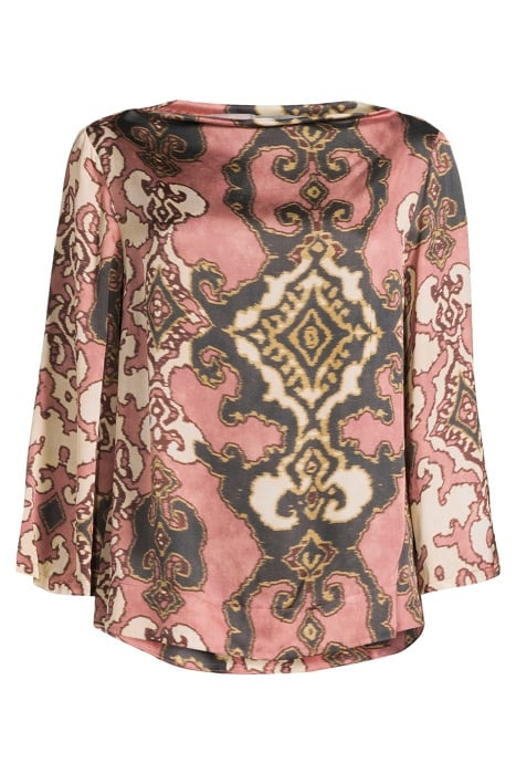 TOP FLARE SLEEVES ORNAMENT PRINT ANTIQUE PINK 3