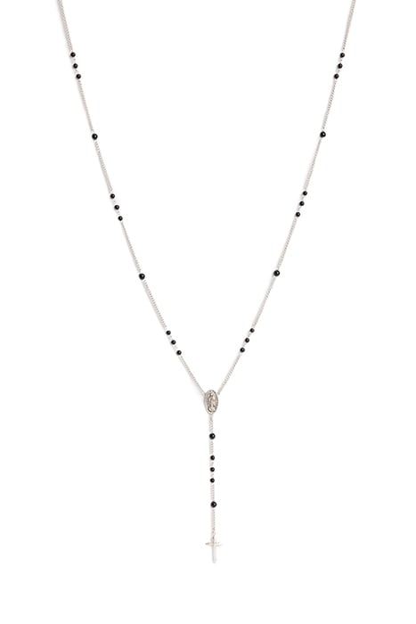 SAIF BEAD ROSRY NECK WARM SILVER/BLACK 3