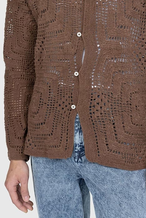 BODE – OVERDYE CROCHET SHIRT BROWN 4