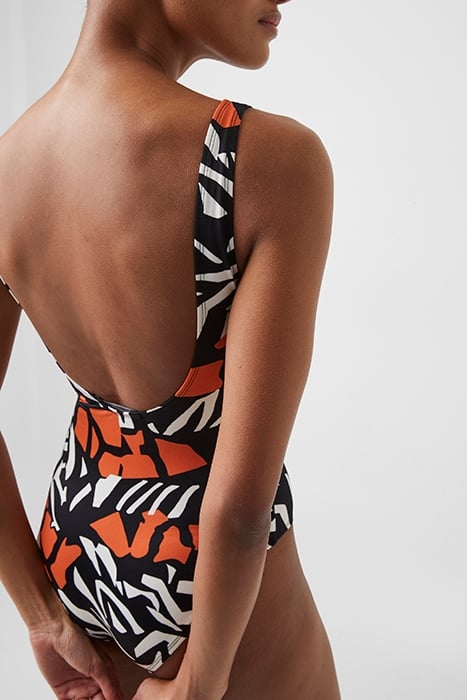 RECYCLED AFARA PRINT SWIMSUIT BLACK 3