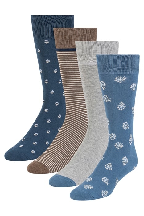 4PK MENS NON TERRY DRESS CREW BLUE 6