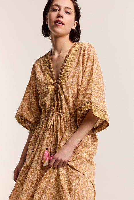 DRESS BLOCKPRINT SOFT CAMEL 3