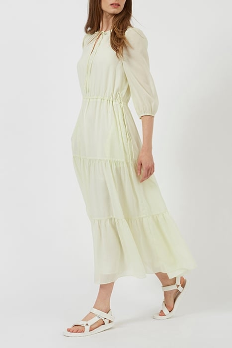 MICRO STRIPE TIERED DRESS WHITE 3