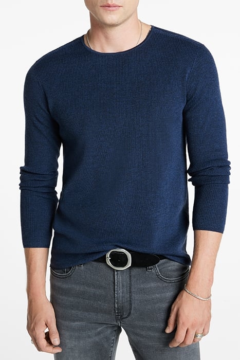LEIRA RIB STITCH LS CREW WITH SHOULDER D DARK NAVY 1