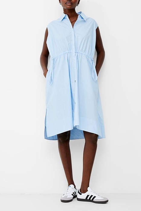 FRENCH CONNECTION RHODES POPLIN SHIRT DRESS CASHMERE BLUE 1