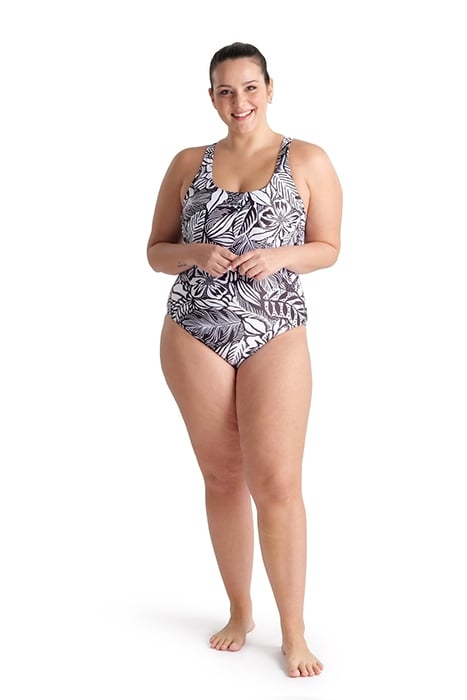 WOMEN'S SWIMSUIT SWIM PRO BACK ALLOVER P BLACK MULTI 3