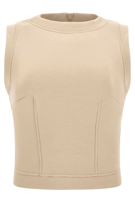 GUESS ECO SL IDA SCUBA TOP FOAMY TAUPE 4